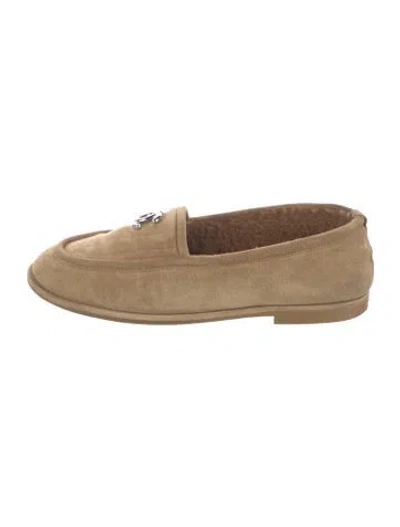 Pre-owned Chanel 2024 Interlocking Cc Logo Loafers In Neutrals