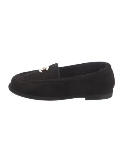 Pre-owned Chanel 2024 Interlocking Cc Logo Loafers W/ Tags In Black