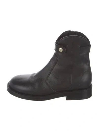 Pre-owned Chanel 2024 Interlocking Cc Logo Moto Boots In Black