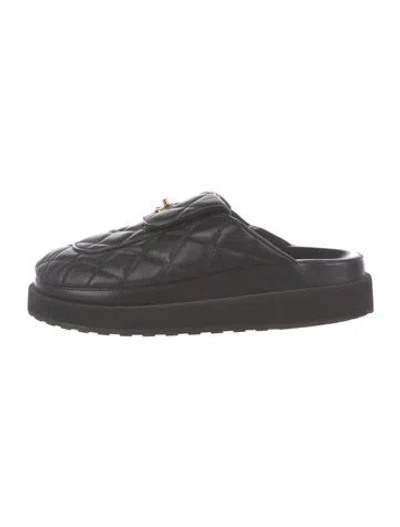 Pre-owned Chanel 2024 Interlocking Cc Logo Mules In Black
