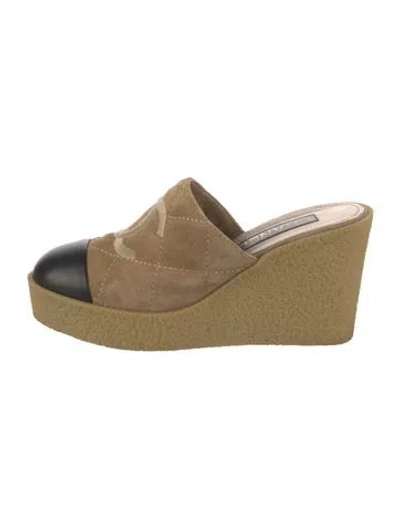Pre-owned Chanel 2024 Interlocking Cc Logo Mules In Neutral