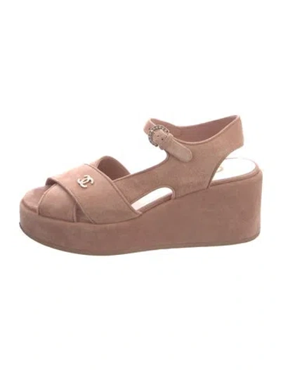 Pre-owned Chanel 2024 Interlocking Cc Logo Sandals In Pink