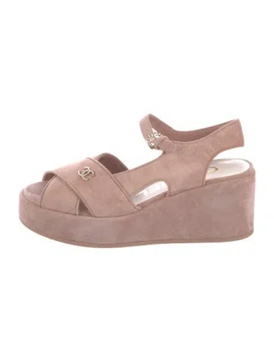 Pre-owned Chanel 2024 Interlocking Cc Logo Sandals In Pink