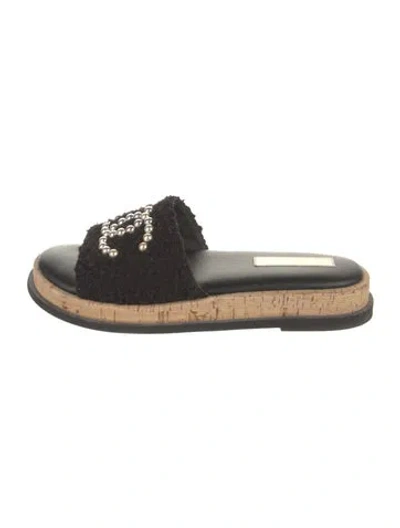 Pre-owned Chanel 2024 Interlocking Cc Logo Slides In Black