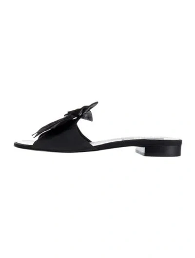 Pre-owned Chanel 2024 Interlocking Cc Logo Slides In Black