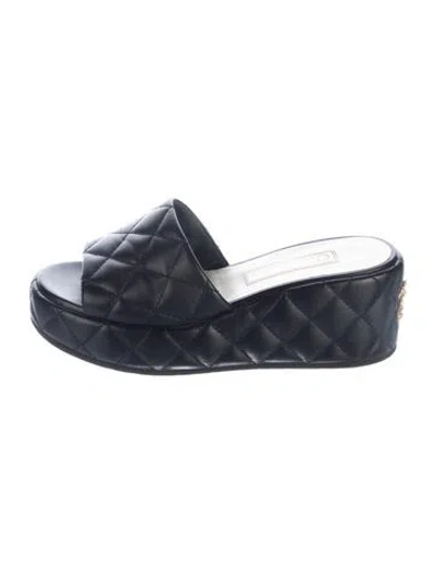 Pre-owned Chanel 2024 Interlocking Cc Logo Slides In Blue