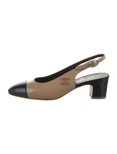 Pre-owned Chanel 2024 Interlocking Cc Logo Slingback Pumps