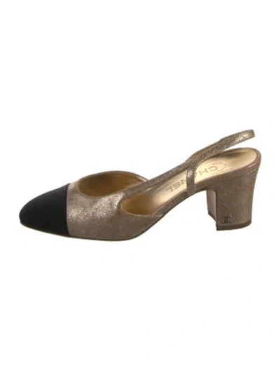 Pre-owned Chanel 2024 Interlocking Cc Logo Slingback Pumps