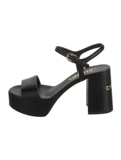 Pre-owned Chanel 2024 Interlocking Cc Logo Slingback Pumps In Black