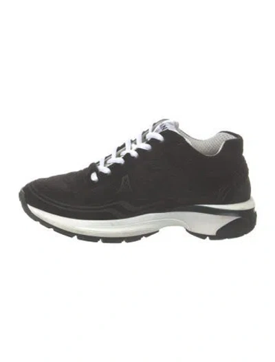 Pre-owned Chanel 2024 Interlocking Cc Logo Sneakers In Black