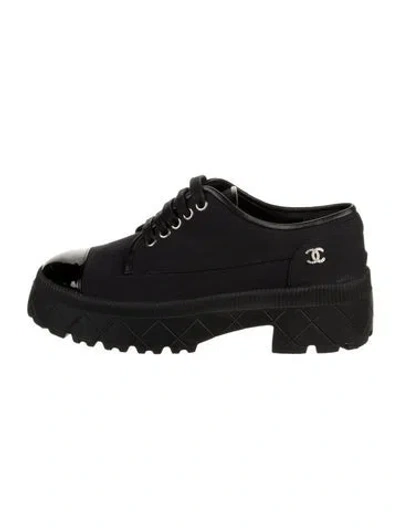 Pre-owned Chanel 2024 Interlocking Cc Logo Sneakers In Black