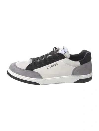 Pre-owned Chanel 2024 Interlocking Cc Logo Sneakers In Gray