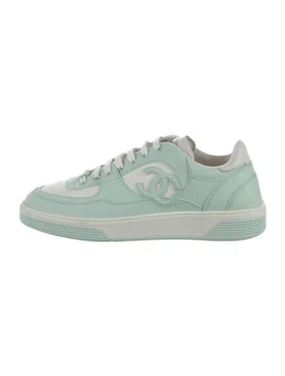Pre-owned Chanel 2024 Interlocking Cc Logo Sneakers In Green