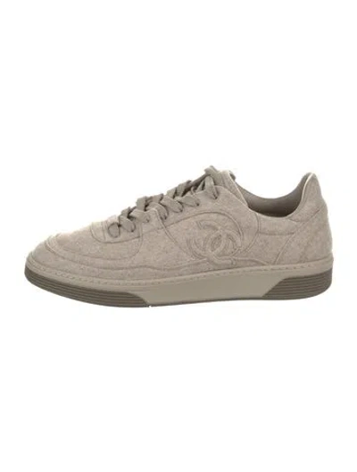 Pre-owned Chanel 2024 Interlocking Cc Logo Sneakers In Neutral