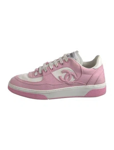 Pre-owned Chanel 2024 Interlocking Cc Logo Sneakers In Pink