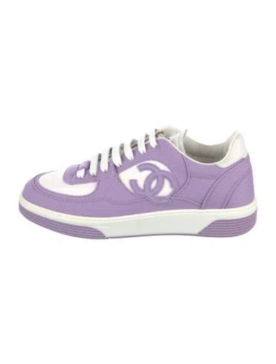 Pre-owned Chanel 2024 Interlocking Cc Logo Sneakers In Purple