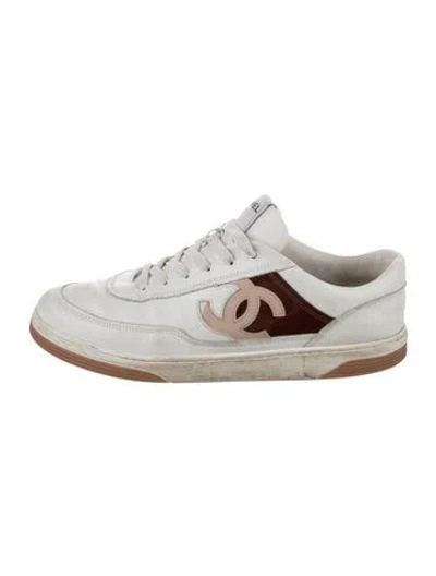 Pre-owned Chanel 2024 Interlocking Cc Logo Sneakers In White