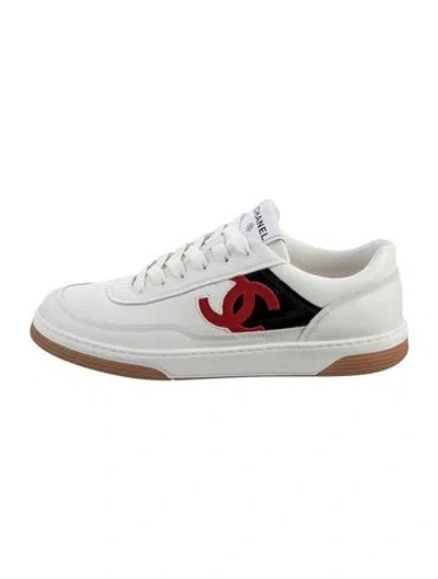 Pre-owned Chanel 2024 Interlocking Cc Logo Sneakers In White