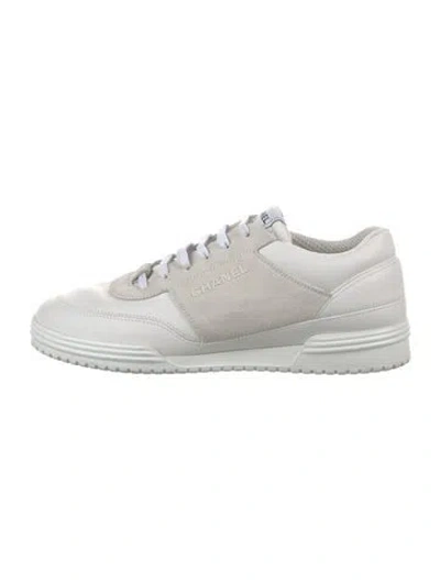 Pre-owned Chanel 2024 Interlocking Cc Logo Sneakers In White