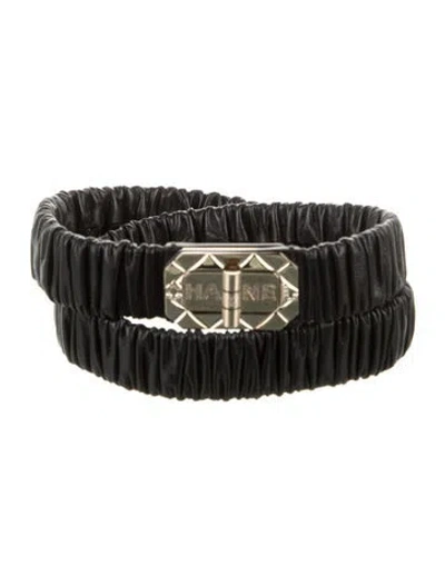 Pre-owned Chanel 2024 Interlocking Cc Logo Waist Belt In Black