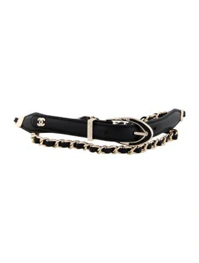 Pre-owned Chanel 2024 Interlocking Cc Logo Waist Belt In Multi