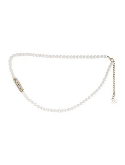 Pre-owned Chanel 2024 Interlocking Cc Logo Waist Belt In White