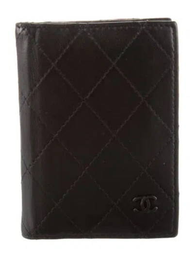 Pre-owned Chanel 2024 Interlocking Cc Logo Wallet In Black