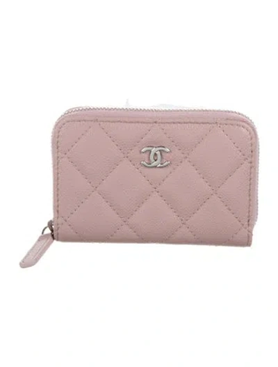 Pre-owned Chanel 2024 Interlocking Cc Logo Wallet In Pink