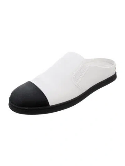 Pre-owned Chanel 2024 Leather Mules In White