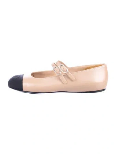 Pre-owned Chanel 2024 Mary Jane Ballet Flats In Metallic/neutrals