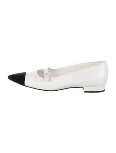 Pre-owned Chanel 2024 Mary Jane Ballet Flats In White