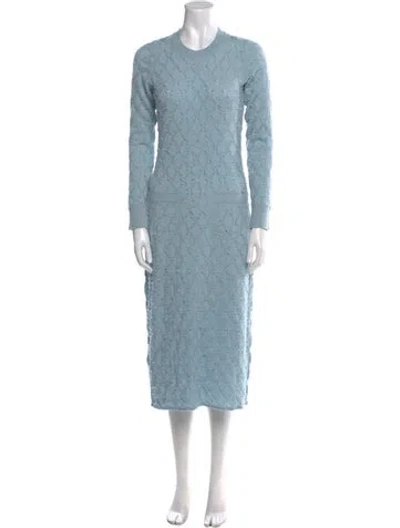 Pre-owned Chanel 2024 Midi Length Dress In Blue