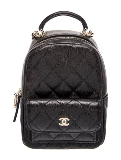 Pre-owned Chanel 2024 Mini Cc Backpack W/tags In Black