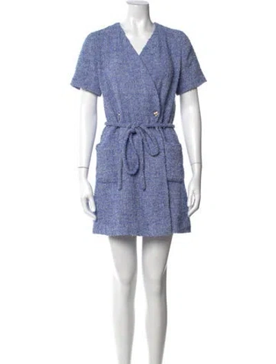 Pre-owned Chanel 2024 Mini Dress In Blue