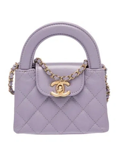 Pre-owned Chanel 2024 Mini Nano Kelly Shopper W/tags In Purple