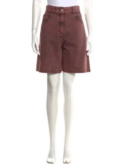 Pre-owned Chanel 2024 Mini Shorts W/ Tags In Burgundy