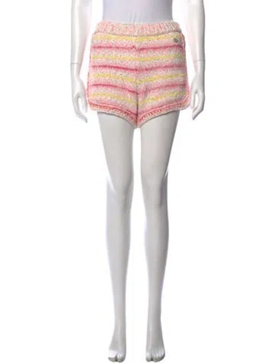 Pre-owned Chanel 2024 Mini Shorts W/ Tags In Pink/yellow