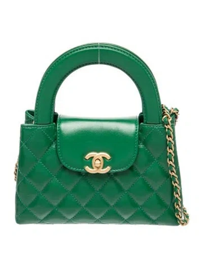 Pre-owned Chanel 2024 Nano Kelly Shopper In Green