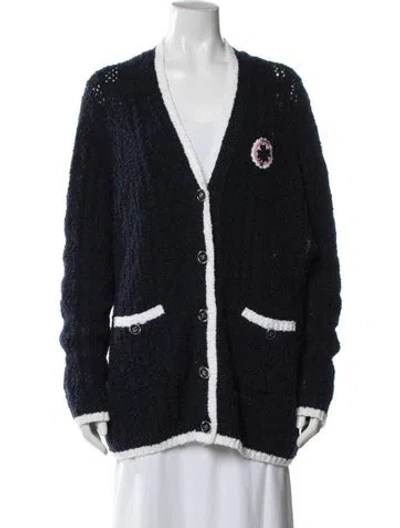Pre-owned Chanel 2024 Open Front Sweater In Blue