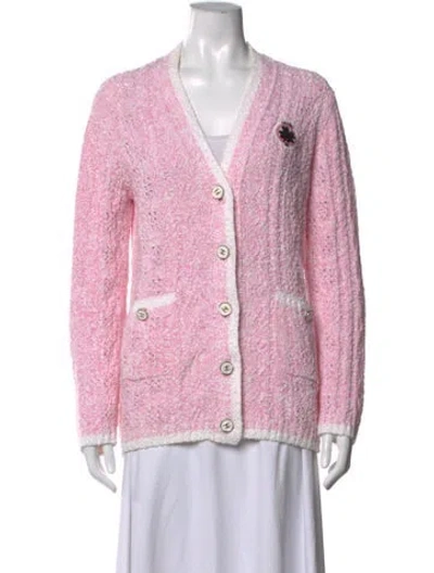 Pre-owned Chanel 2024 Open Front Sweater W/ Tags In Pink