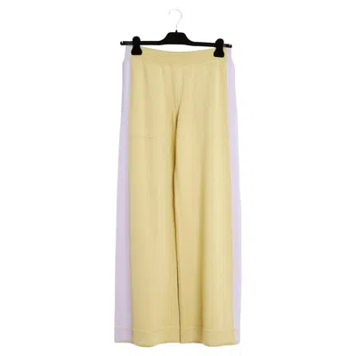 Pre-owned Chanel 2024 Pantalon Croisiere Fr40 Lime Cashmere Large Resort Pants Uk12 Us10 In Sand