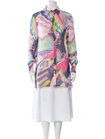 Pre-owned Chanel 2024 Paris-los Angeles Button-up Top W/ Tags In Multi