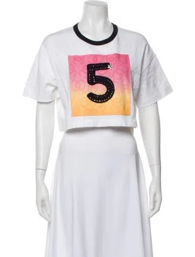 Pre-owned Chanel 2024 Paris-los Angeles Crop Top In White