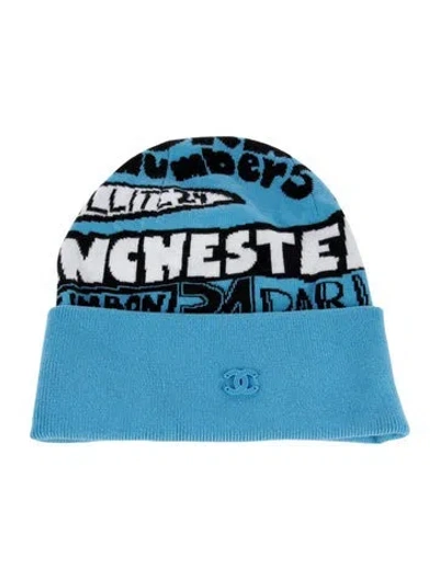 Pre-owned Chanel 2024 Paris-manchester Cc Beanie In Blue