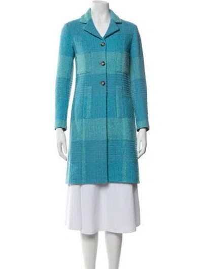 Pre-owned Chanel 2024 Paris-manchester Coat In Blue
