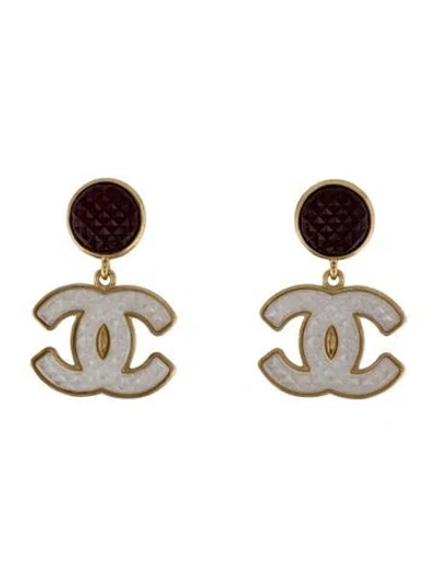 Pre-owned Chanel 2024 Paris-manchester Resin Cc Drop Earrings In Multi