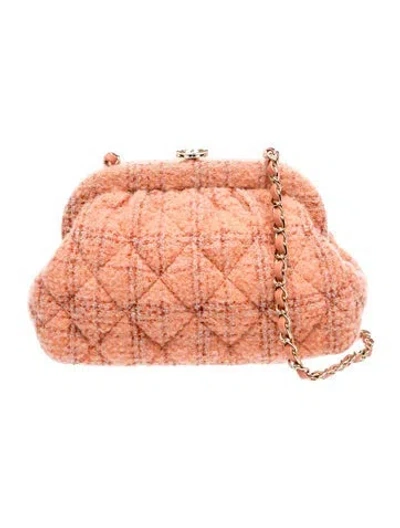 Pre-owned Chanel 2024 Paris-manchester Tweed Clutch In Pink