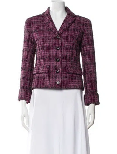Pre-owned Chanel 2024 Plaid Print Blazer In Multi