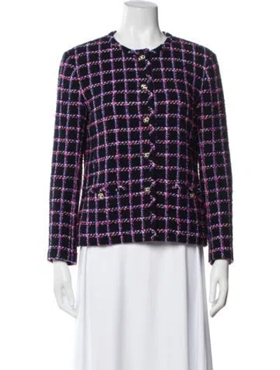 Pre-owned Chanel 2024 Plaid Print Evening Jacket In Multi