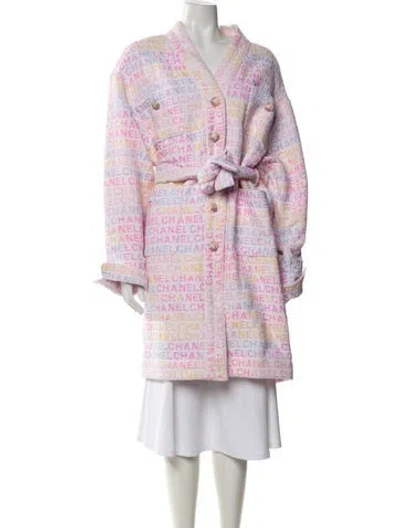 Pre-owned Chanel 2024 Printed Coat In Pink